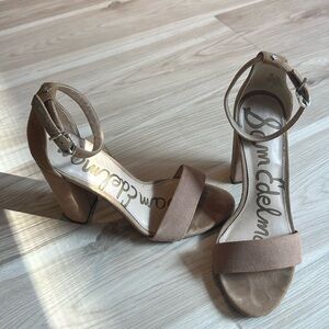 Sam Edelman Block Heel - Nude Suede